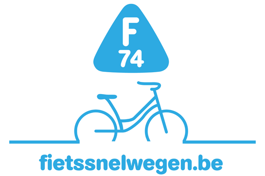 F-logo van fietssnelweg F74