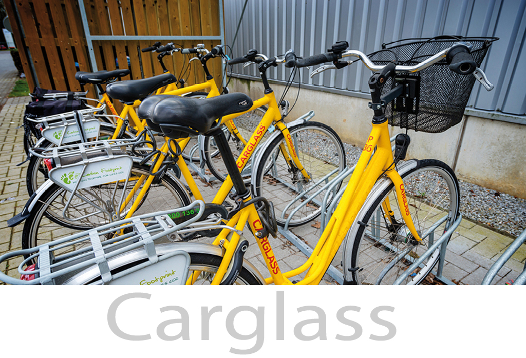 De fietsen van Carglass voor klanten tijdens het wachten op een herstelling.